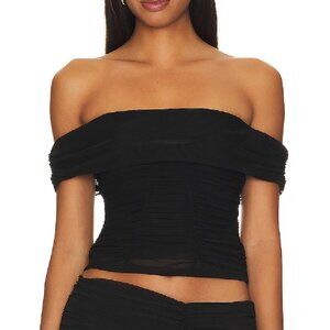 NWT - OFF THE SHOULDER BLACK TOP - MAJORELLE - REVOLVE